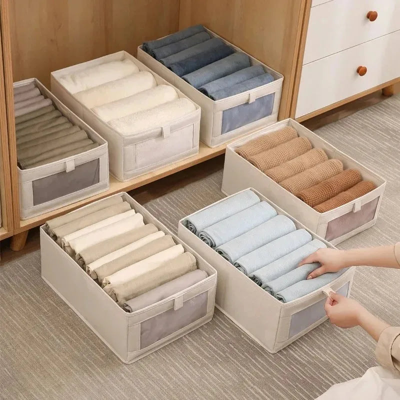 1Pcs Pants Storage Box Clothes Organizers of Cabinets and Drawers Fabric Foldable Boxes for Bedroom Wardrobe Organization Home ﻿