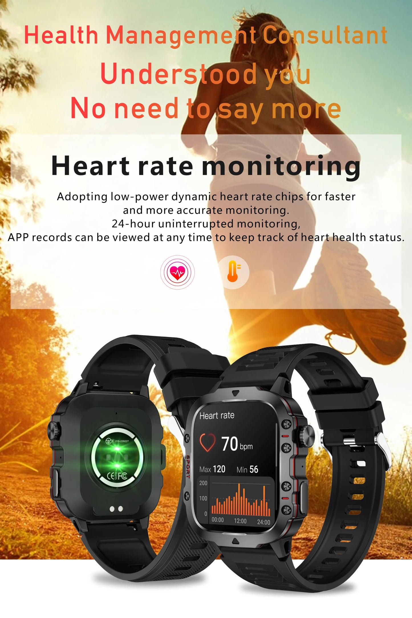 Military GPS Tracker Smart Watch Men IP68 5ATM Outdoor Sports Fitness Tracker Health Monitor 1.96" BT Call Smartwatch For Xiaomi