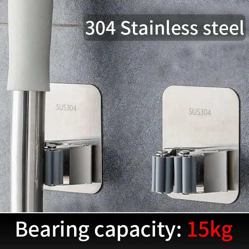 Multi-Purpose Hooks Adhesive Wall Hanging Mop Rack Broom Hanger Hook Kitchen Bathroom Organization Home Organizer Accessories ﻿