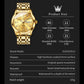 OLEVS Quartz Watch for Men Luxury Diamonds Gold Watch Waterproof Luminous Stainless Steel Business Men's Quartz Watch Mens Watch