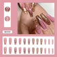 24p Artificial Acrylic Nail Art Fake Nails Full Coverage Removable Pressing Nail Tips Lotus Root Pink Leopard Print False Nails