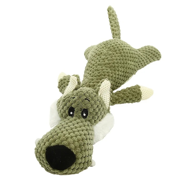 1/3 Pcs Large Dog Toy Bite-Resistant Sound Plush Toy Lion Wolf Elephant Cartoon Pet Toy Squeaky Dog Toy For Small & Medium Dogs