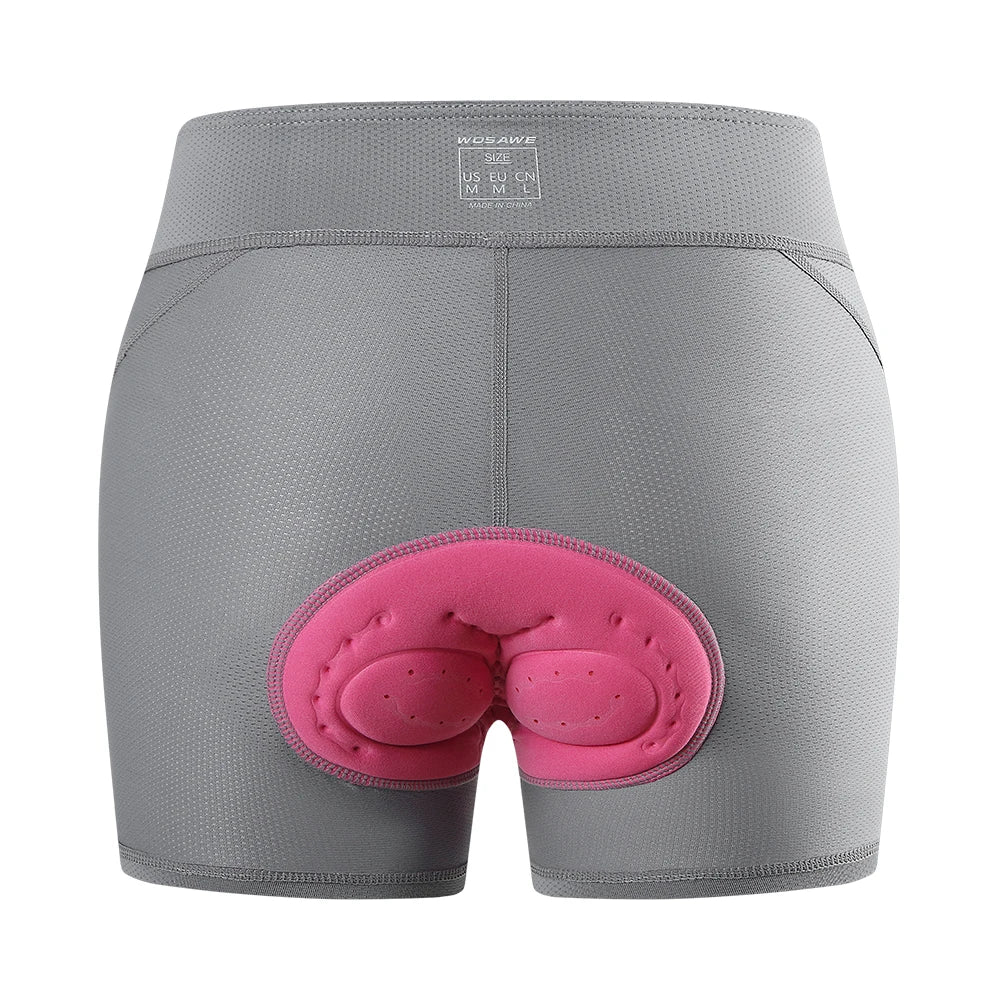 WOSAWE Cycling Underwear Women 5D Gel Padded Shorts Breathable Shockproof Underwear Mountain Bike Tights MTB Bicycle Underpants