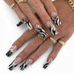 24Pcs Long Ballet Press On Nail Art Wearing Manicure Glitter Point Drill False Nails Removable Full Cover Artificial Fake Nails
