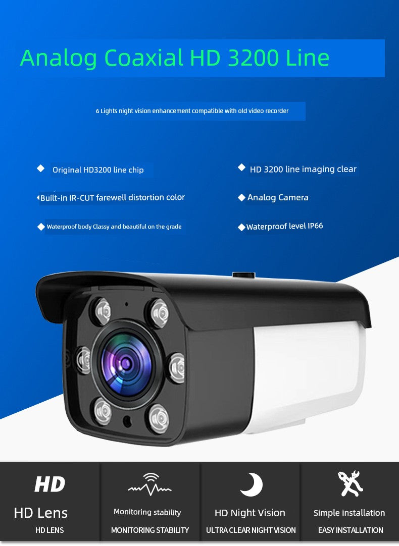 Direct-Connected TV Monitor Analog Camera Full Set of Equipment For Home Outdoor Closed-Circuit Old Wired Probe