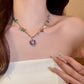 Heart Rhinestones Letter Magnet Crystal Natural Stone Colorful Dripping Imitation Pearl T-buckle Necklaces for Women New Jewelry