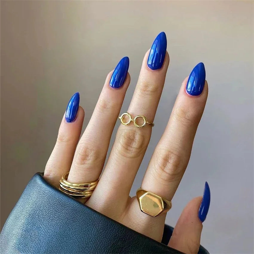 24pcs Artificial Nail Art Fake Nails Full Coverage Removable Ballet Short Press On Nails tips Chips Waterproof Solid Colour set