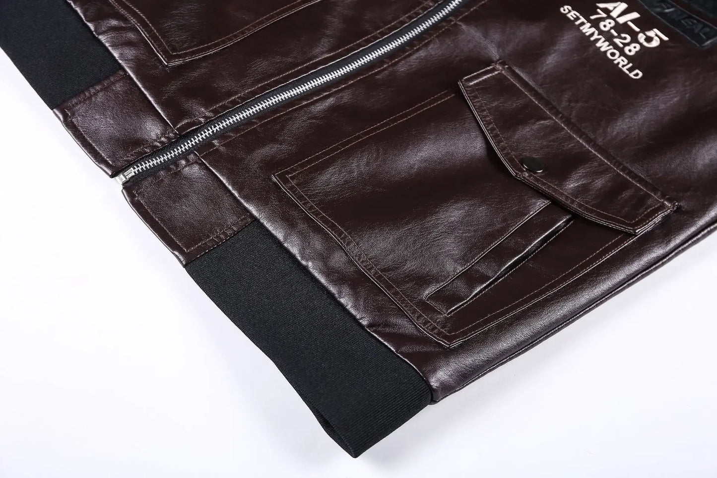 Winter Mens thick Warm Leather Jacket Luxury Stand Collar Embroidery Motorcycle Jacket Coat Men's Street Fashion Trend PU Jacket