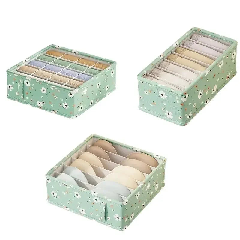 1pc Khaki/Wine Red Non Woven Multi Grid Underwear Sock Storage Box Household Wardrobe Organization and Storage