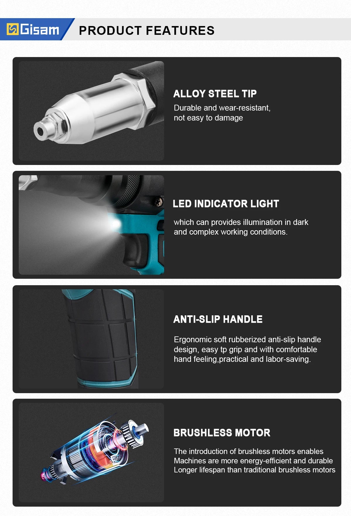 20000N Brushless Electric Rivet Gun 2.4~4.8mm Cordless Rivet Nut Gun Drill Insert Automatic Riveting Tool For Makita 18V Battery