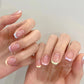 24pcs Short Square Fake Nails Colorful French False Nails Detachable Ballerina Full Cover Nails Tips Press on Nails
