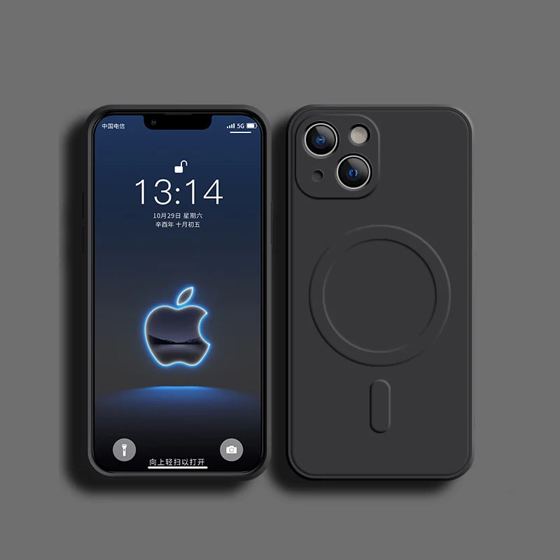 Magsafe Magnetic Wireless Charging Soft Liquid Silicone Phone Case For IPhone 16 Pro Max 14 13 12 11 15 Pro Max Mini Back Cover