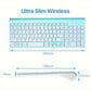 Wireless Keyboard and Mouse Combo, Compact Full Size Wireless Computer Keyboard and Mouse Set 2.4G Ultra-Thin Sleek Design for Windows, Computer, Desktop, PC, Notebook, Laptop