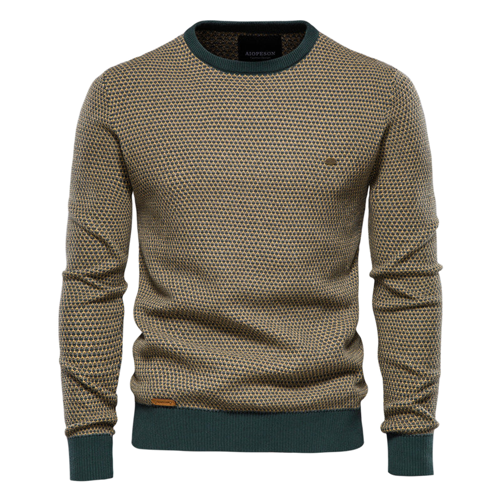 100% Cotton Spliced Pullovers Sweater Men Casual Warm O-neck Quality Men Knitted Sweater Winter Fashion Sweaters for Men
